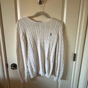 White Ralph Lauren Cable Knit Sweater